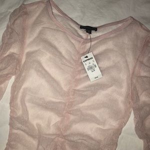 Pink sheer express long sleeve top